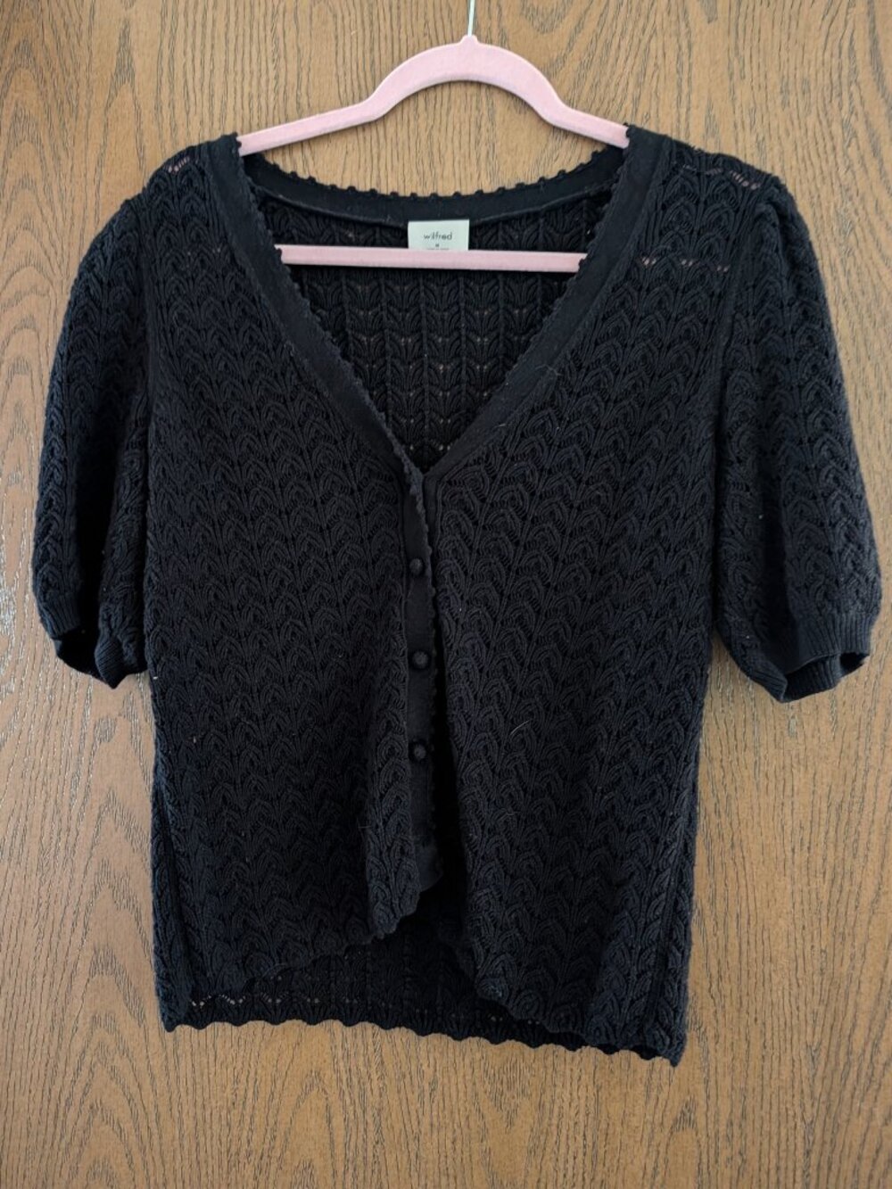 Aritzia Wilfred Cotton Charm Fika Cardigan – Black - Picture 2 of 3